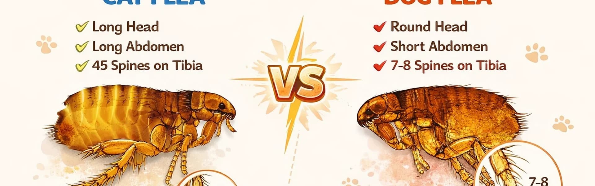 Close-up comparison of common UK flea species including cat flea and dog flea Close-up comparison of common UK flea species including cat flea and dog flea