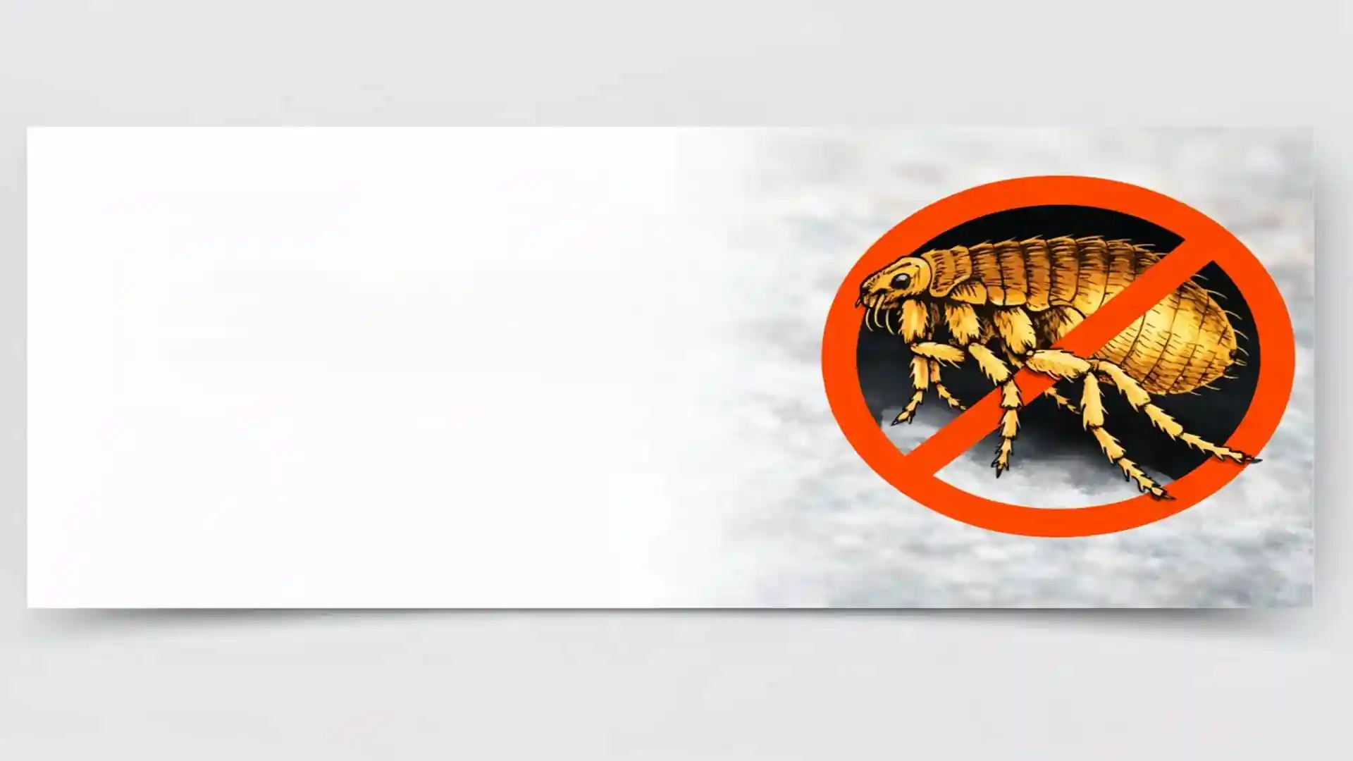 Close-up of a flea with no-entry warning sign for professional flea treatment services in London and Essex