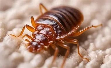 Close-up of an adult bed bug on fabric Close-up of an adult bed bug on fabric