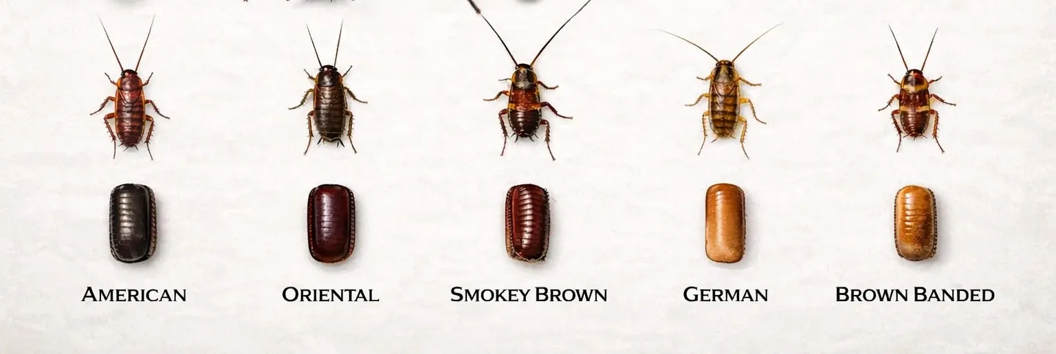 Cockroach species found in the UK — identification guide for German, Oriental, and brown-banded cockroaches Cockroach species found in the UK — identification guide for German, Oriental, and brown-banded cockroaches