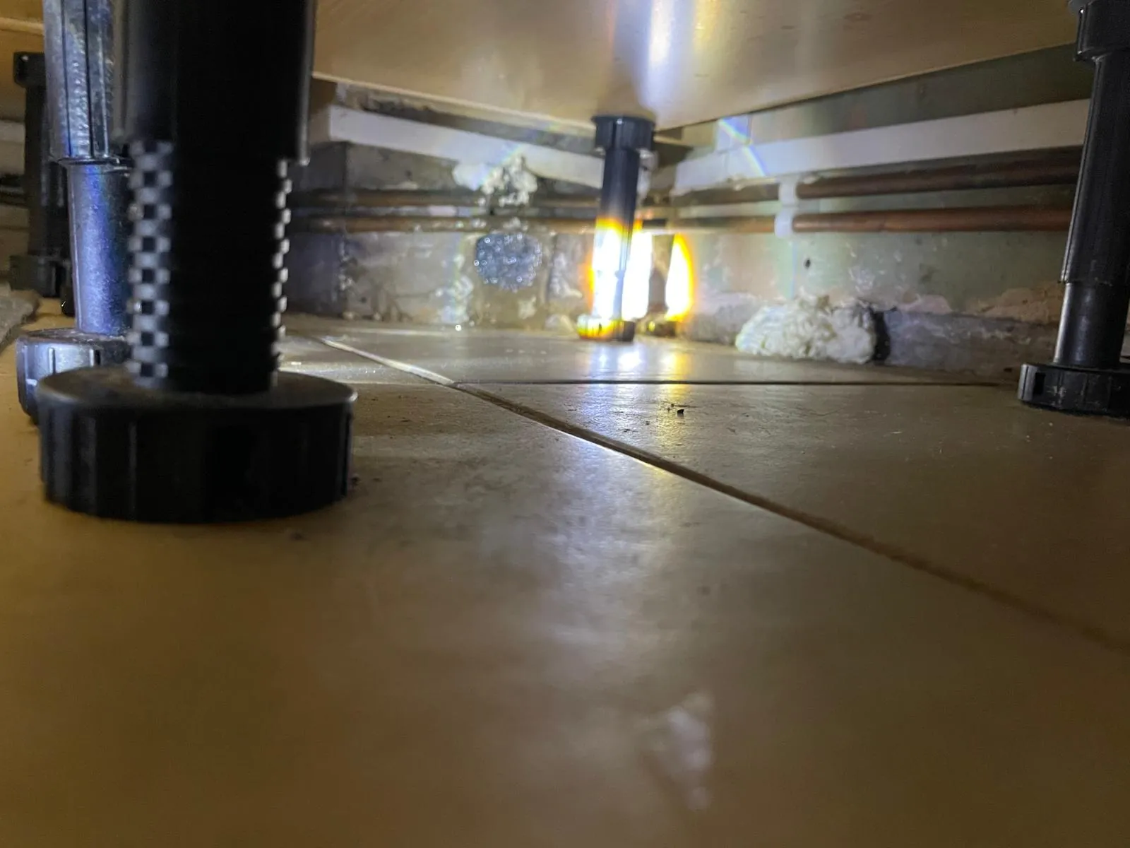 Gaps sealed with rodent proofing mesh to prevent rats entering a property Gaps sealed with rodent proofing mesh to prevent rats entering a property